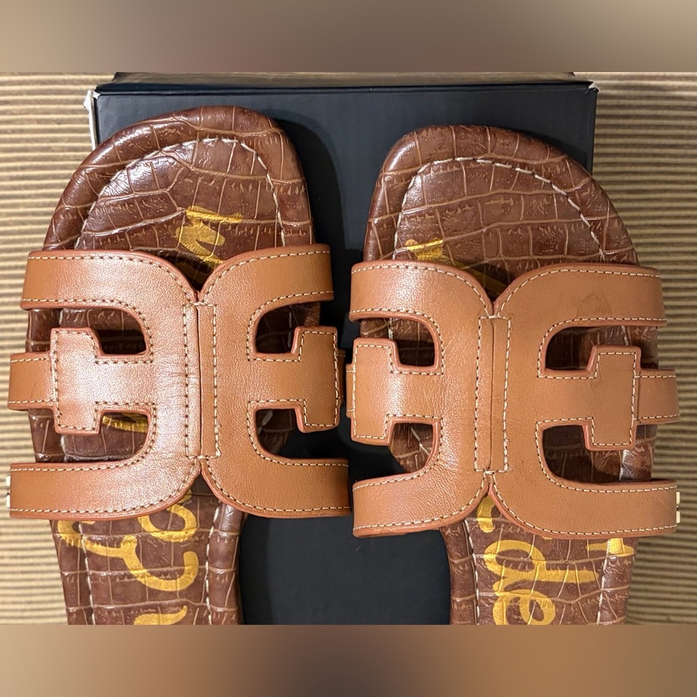 🔥NWT Sam Edelman Bay Slide Sandal in Saddle Brown - Size 8.5 - Picture 12 of 15
